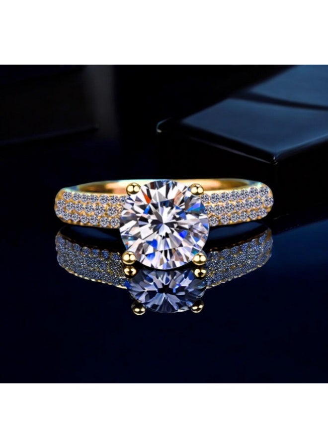 Promise ring, a solitaire-style commitment ring – a marriage promise – featuring a royal cubic zirconia stone design that combines the fluidity of flowers with the elegance of geometric details. - Image 4